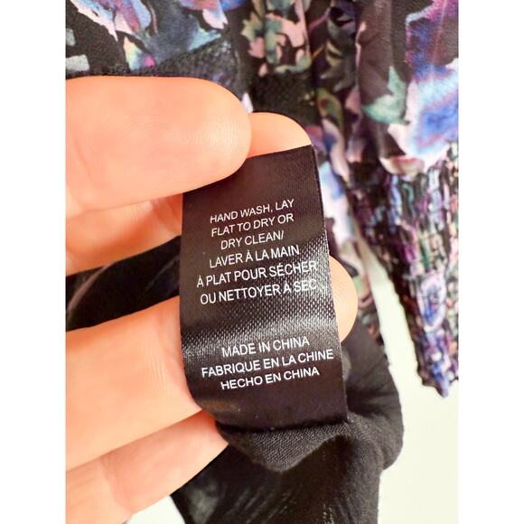 Allison New York | Carter Mini Dress in Fall Florals Purple | Sz XS - Picture 9 of 12